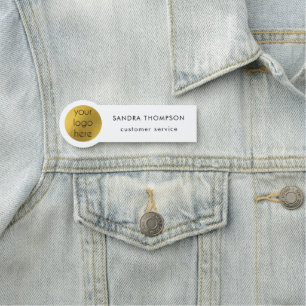 Modern Simple Employee Name Business Logo Tag