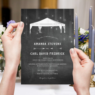 Modern Simple Evening Tented Wedding Invitation