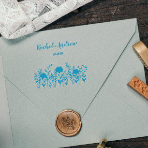 Modern Simple Fancy Wildflowers & Twigs Rubber Stamp