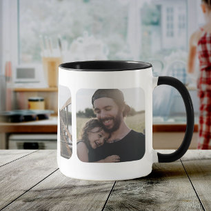 Modern Simple Father's Day Instagram Photo Collage Mug