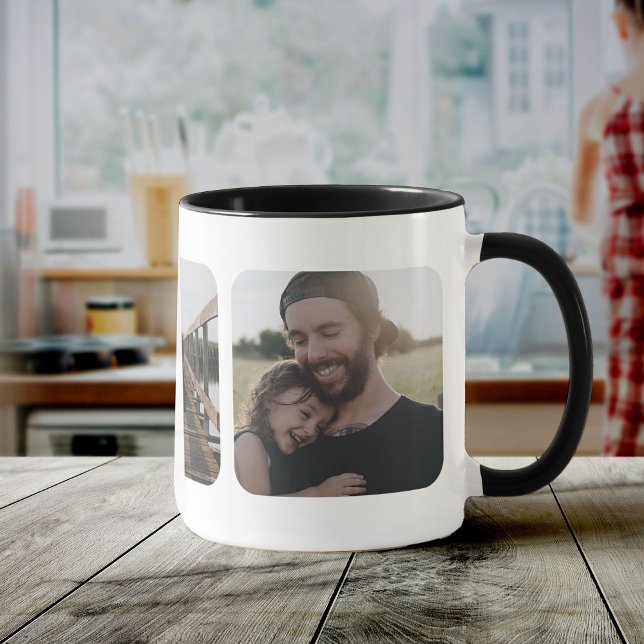 Modern Simple Father's Day Instagram Photo Collage Mug (Creator Uploaded)