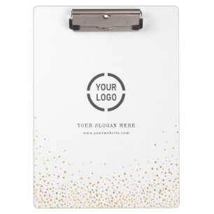 Modern simple faux gold glitter company logo clipboard