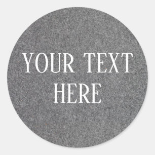Modern Simple Faux Grey Felt Sticker Label