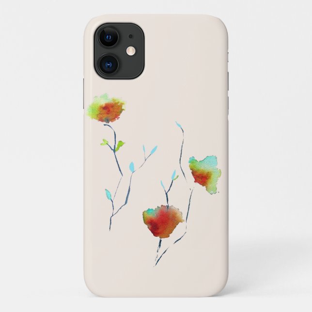 Modern simple floral flower Autumn art Case-Mate iPhone Case (Back)