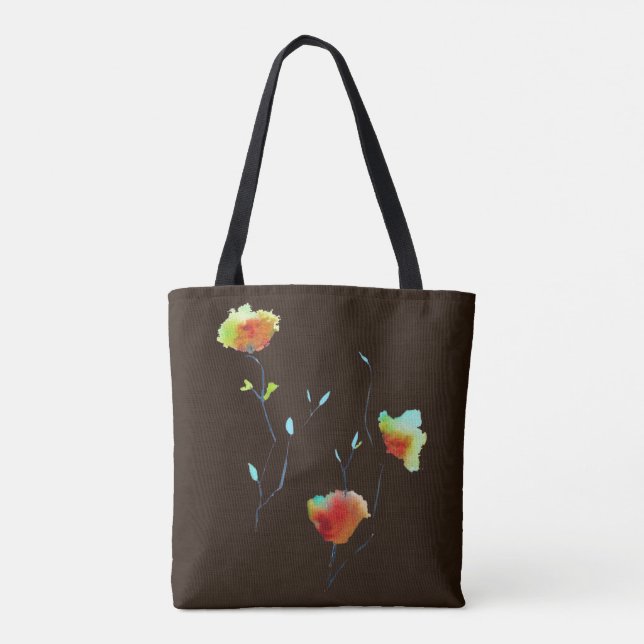 Modern simple floral flower Autumn art Tote Bag (Back)