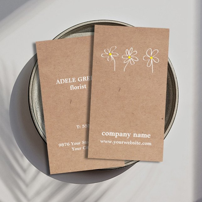  Modern Simple Flower Drawing Floral  Business Card (Creator Uploaded)