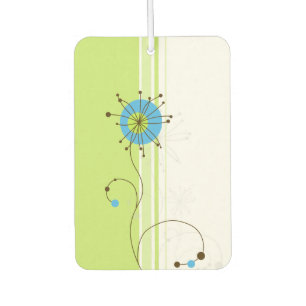 Modern Simple Flower Green Typography Car Air Freshener