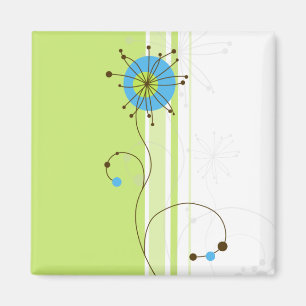 Modern Simple Flower Green Typography Magnet
