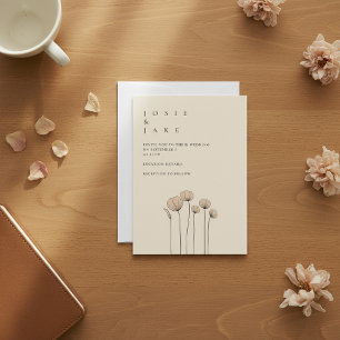 Modern simple flowers wedding invitation