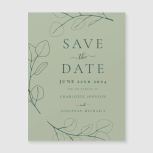 Modern Simple Foliage Sage Green Wedding