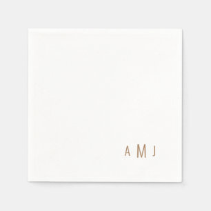 Modern Simple Font Couple Gold Monogram Napkin