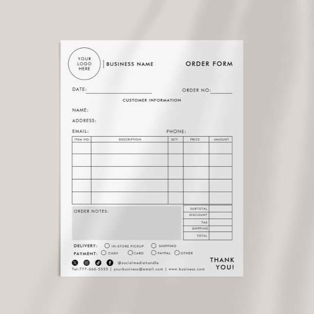 Modern Simple Formal Order Form (Creator Uploaded)