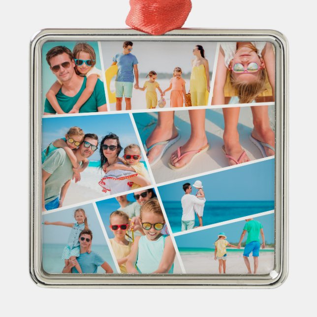  Modern Simple Fun Custom 9 Images Collage Photos Metal Tree Decoration (Front)