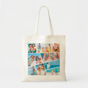 Modern Simple Fun Custom 9 Images Collage Photos Tote Bag