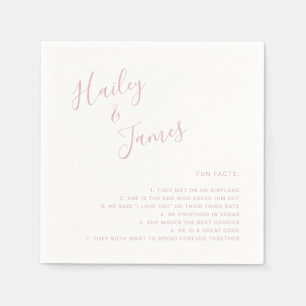 Modern Simple Fun Facts Dusty Rose Wedding Napkin