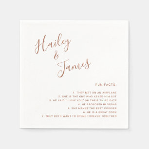 Modern Simple Fun Facts Terracotta Wedding Napkin