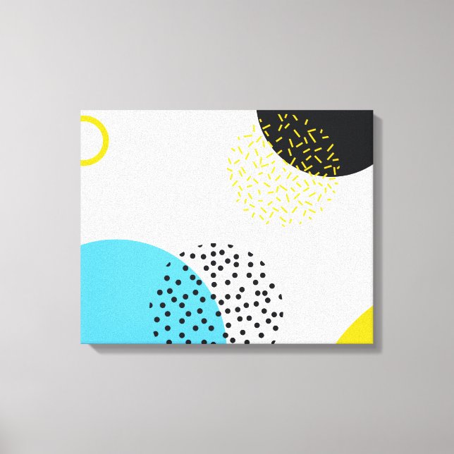 Modern, simple, fun, Memphis style geometric art Canvas Print (Front)