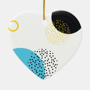 Modern, simple, fun, Memphis style geometric art Ceramic Tree Decoration