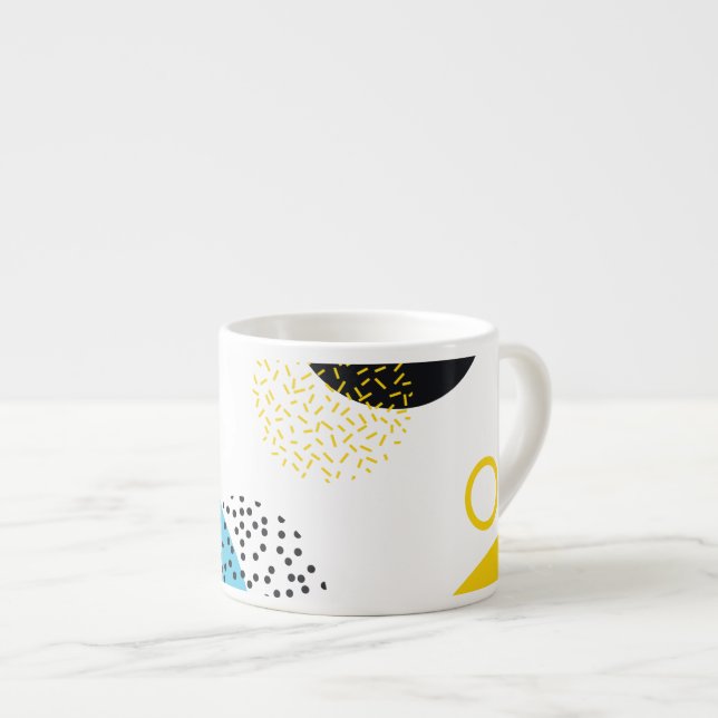Modern, simple, fun, Memphis style geometric art Espresso Cup (Front Right)