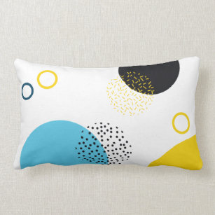 Modern, simple, fun, Memphis style geometric art Lumbar Cushion