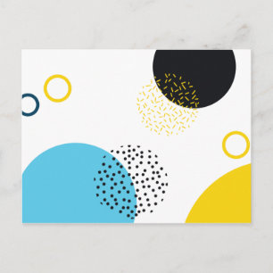 Modern, simple, fun, Memphis style geometric art Postcard