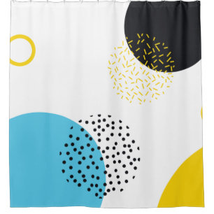 Modern, simple, fun, Memphis style geometric art Shower Curtain