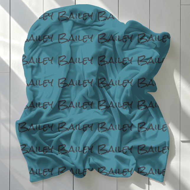 Modern Simple Fun Pet Dog Cat Name  Fleece Blanket (Creator Uploaded)
