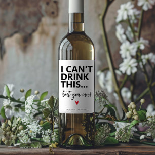 Modern Simple Funny Pregnancy Announcement Wine Label