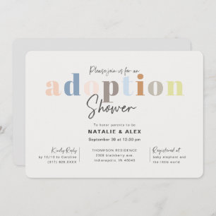 Modern Simple Gender Neutral Adoption Baby Shower Invitation