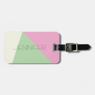 Modern Simple Geometric Colour Block Luggage Tag