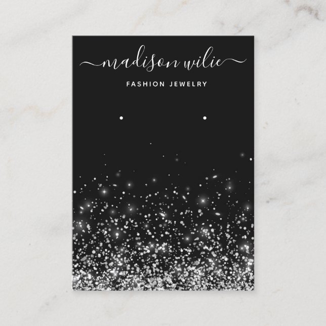 Modern Simple glitter jewellery earring display Ch Business Card (Front)