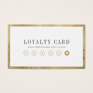 Modern simple gold border business loyalty card