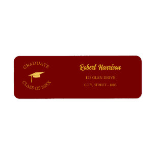 Modern Simple Gold Cap Typography Graduation Party