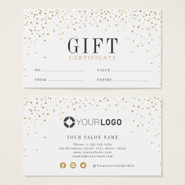 Modern simple gold glitter business  (Front & Back)