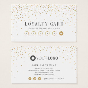 Modern simple gold glitter business loyalty card