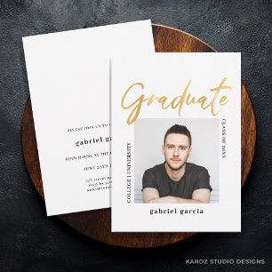Modern Simple Gold Graduate Announcement