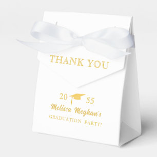 Modern Simple Gold Graduation Cap Grad Party  Favour Box