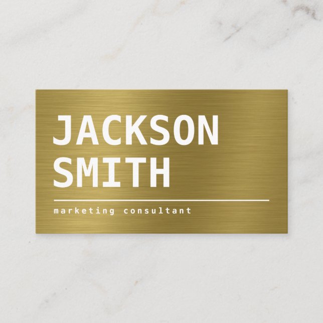Modern Simple Gold Metal professional Business Card (Front)