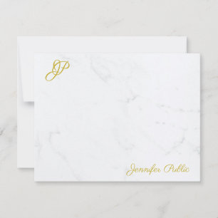 Modern Simple Gold Script Elegant Monogram For Her Card