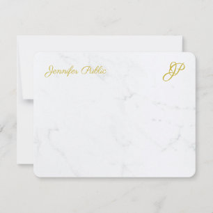 Modern Simple Gold Script Personalised Stationery Card
