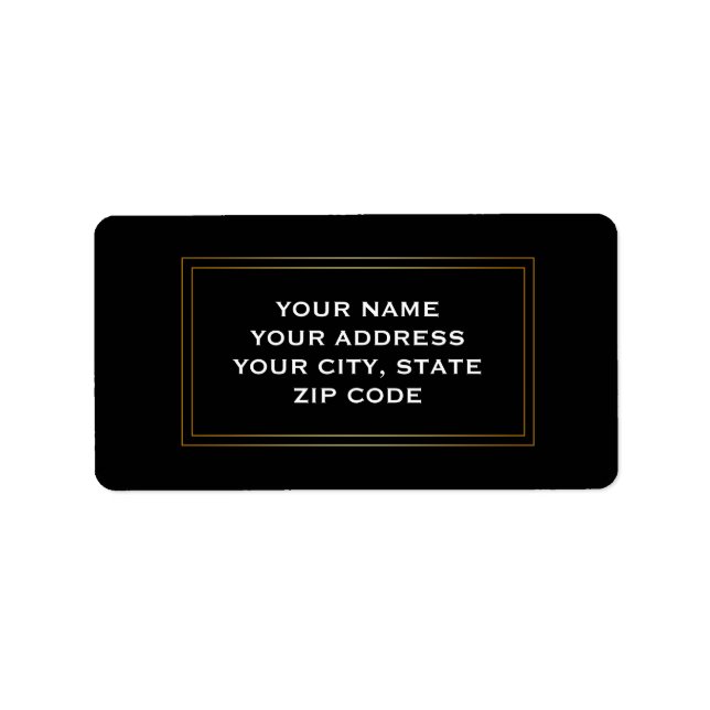 Modern Simple Gold Square Boarder Business Label (Front)
