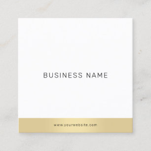 Modern Simple Gold White Professional Elegant Cool Square Business Card