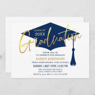 Modern Simple Grad Graduation Party Invitation