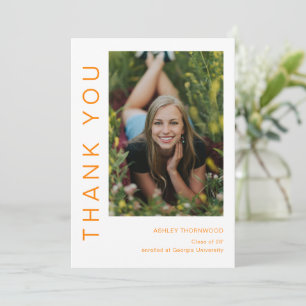 Modern Simple Graduate Photo Graduation Thank You Card