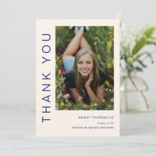 Modern Simple Graduate Photo Graduation  Thank You Card