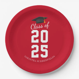 Modern Simple Graduation 2025 Grad Party Paper Plate