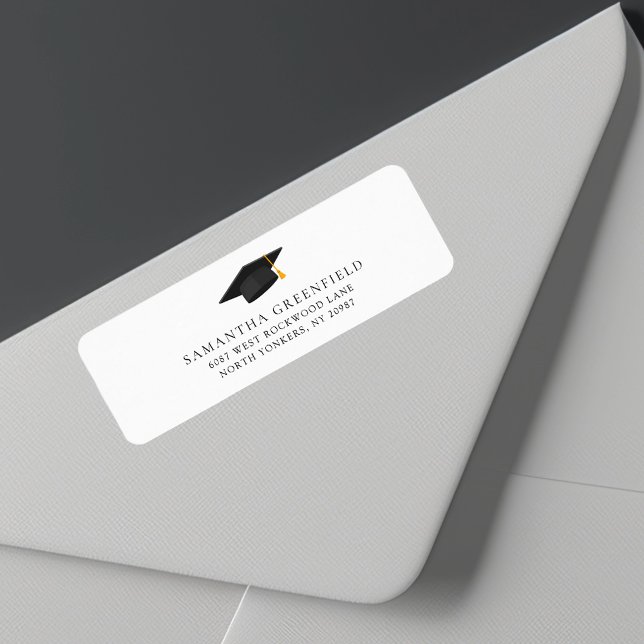 Modern Simple Graduation 2026 Return Address (Modern Graduation Cap 2025 Return Address Label)
