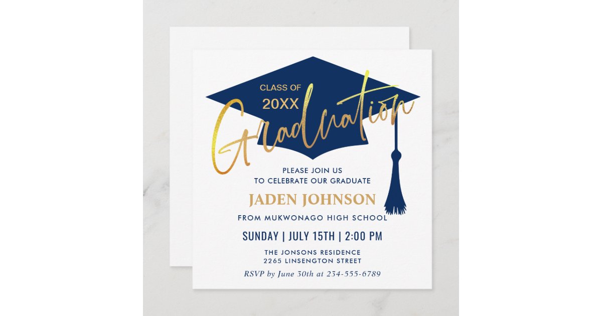 Modern Simple Graduation Party QR code Invitation | Zazzle