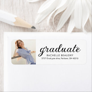 Modern Simple Graduation Photo Address Label