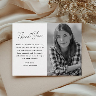 Modern Simple Graduation Photo Thank You Postcard